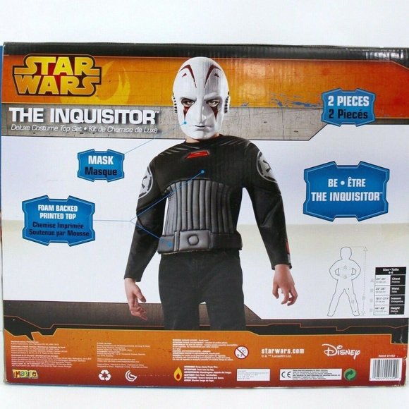 Star Wars Rebels The Inquisitor Deluxe Costume Top & Mask Set Size 4-6 - Picture 4 of 5